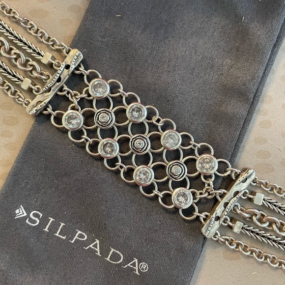 Silpada Cubic Zirconia Sterling Silver ‘CAVALIER’ Bracelet B2711 - Picture 13 of 17